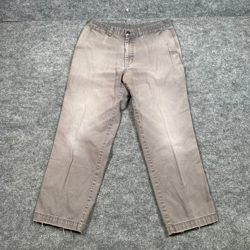 Patagonia Mens Organic Cotton Canvas Pants Gray Straight Leg 34x28 Workwear
